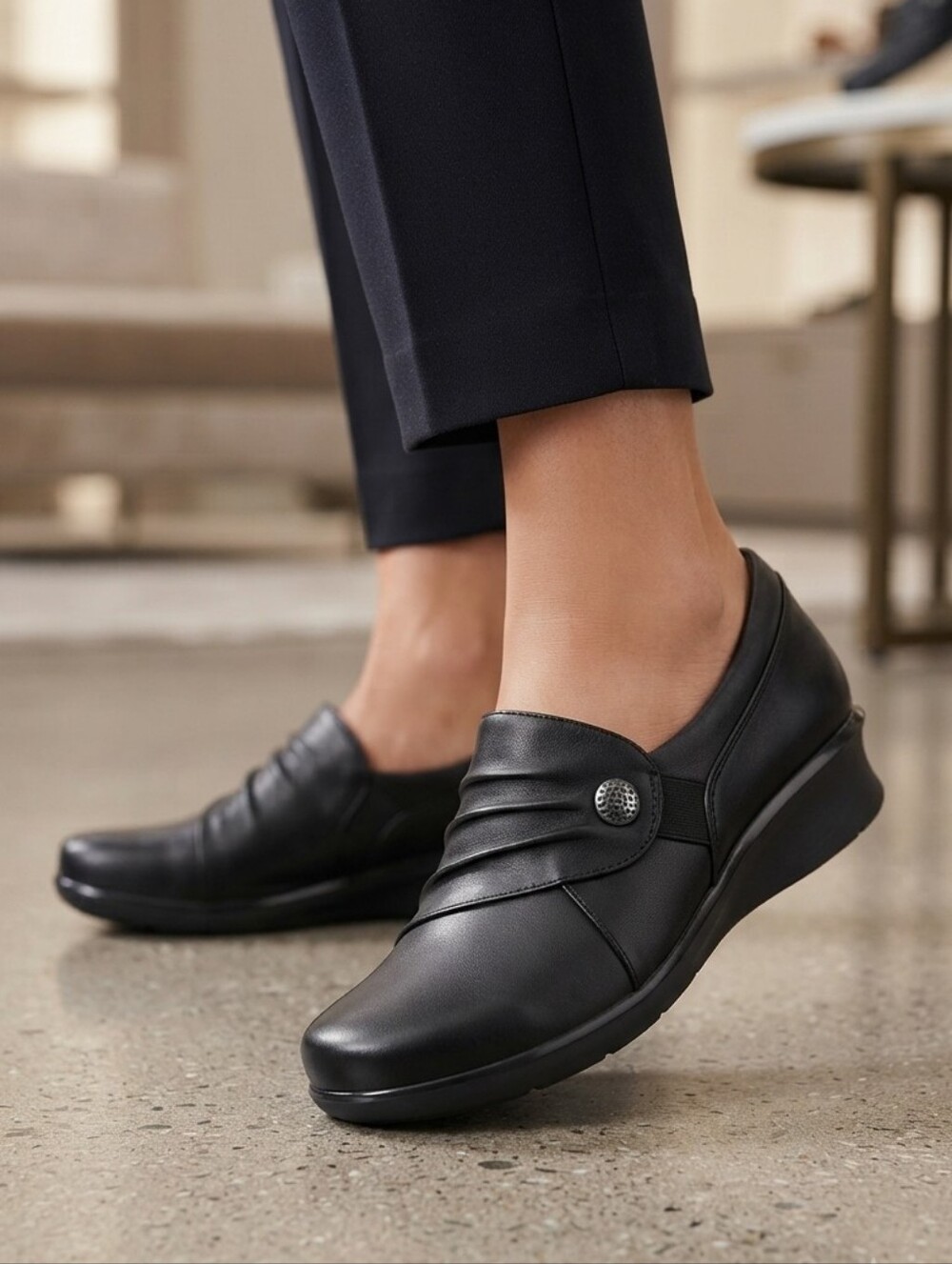 Clarks Collection Ultimate Comfort Loafers Slip On Shoes Size 9 M Black